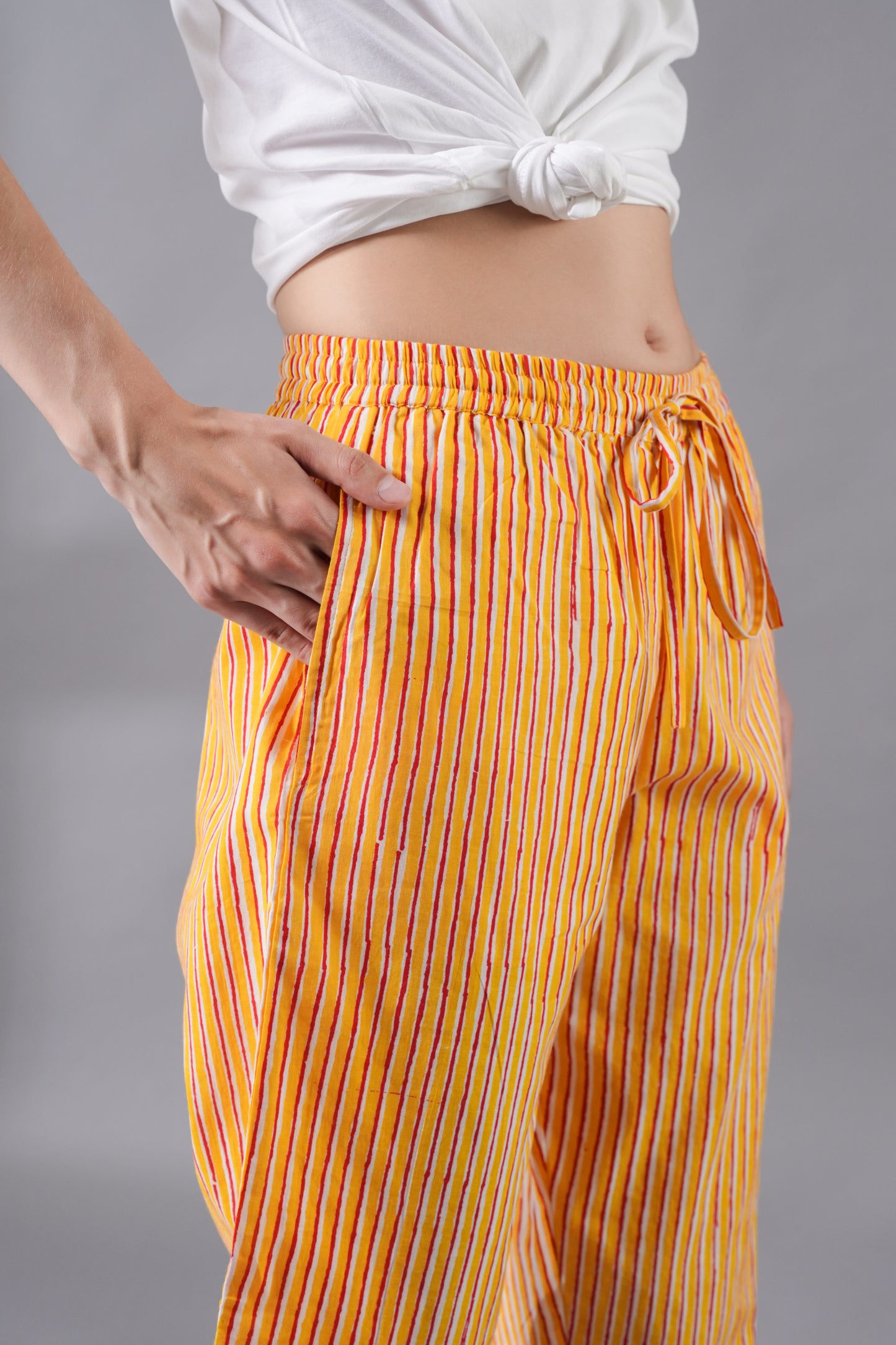 Cotton Pajama Pants Women - Sunset Stripes
