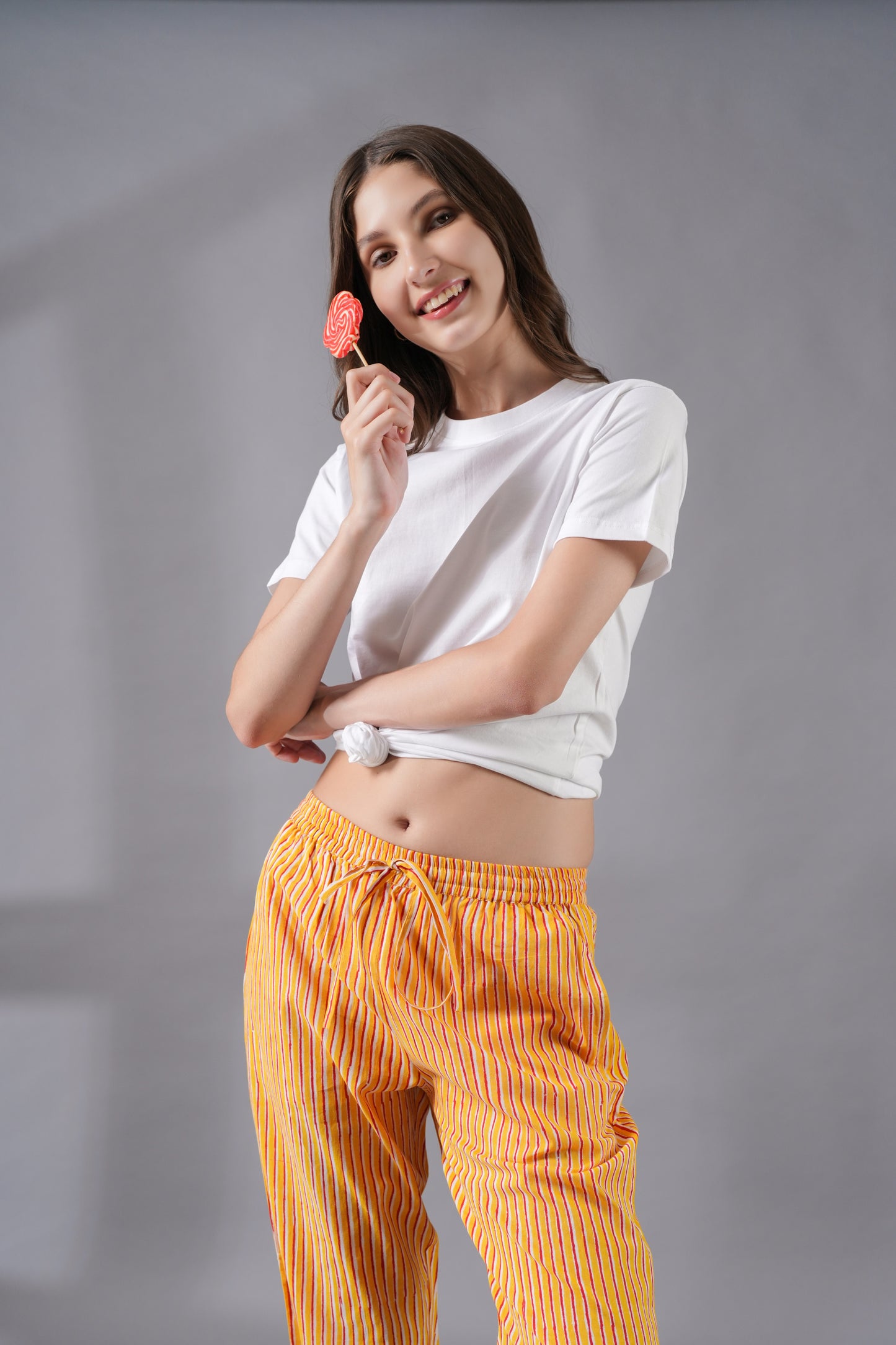 Cotton Pajama Pants Women - Sunset Stripes