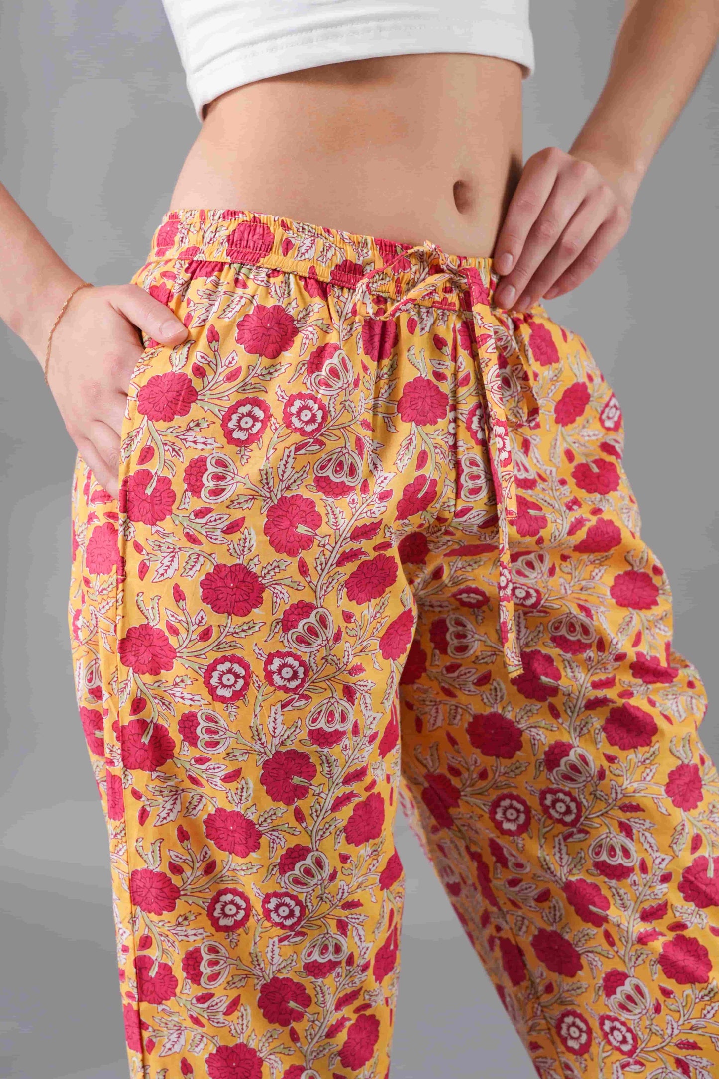 Cotton Pajama Pants Women - Sunshine Blush