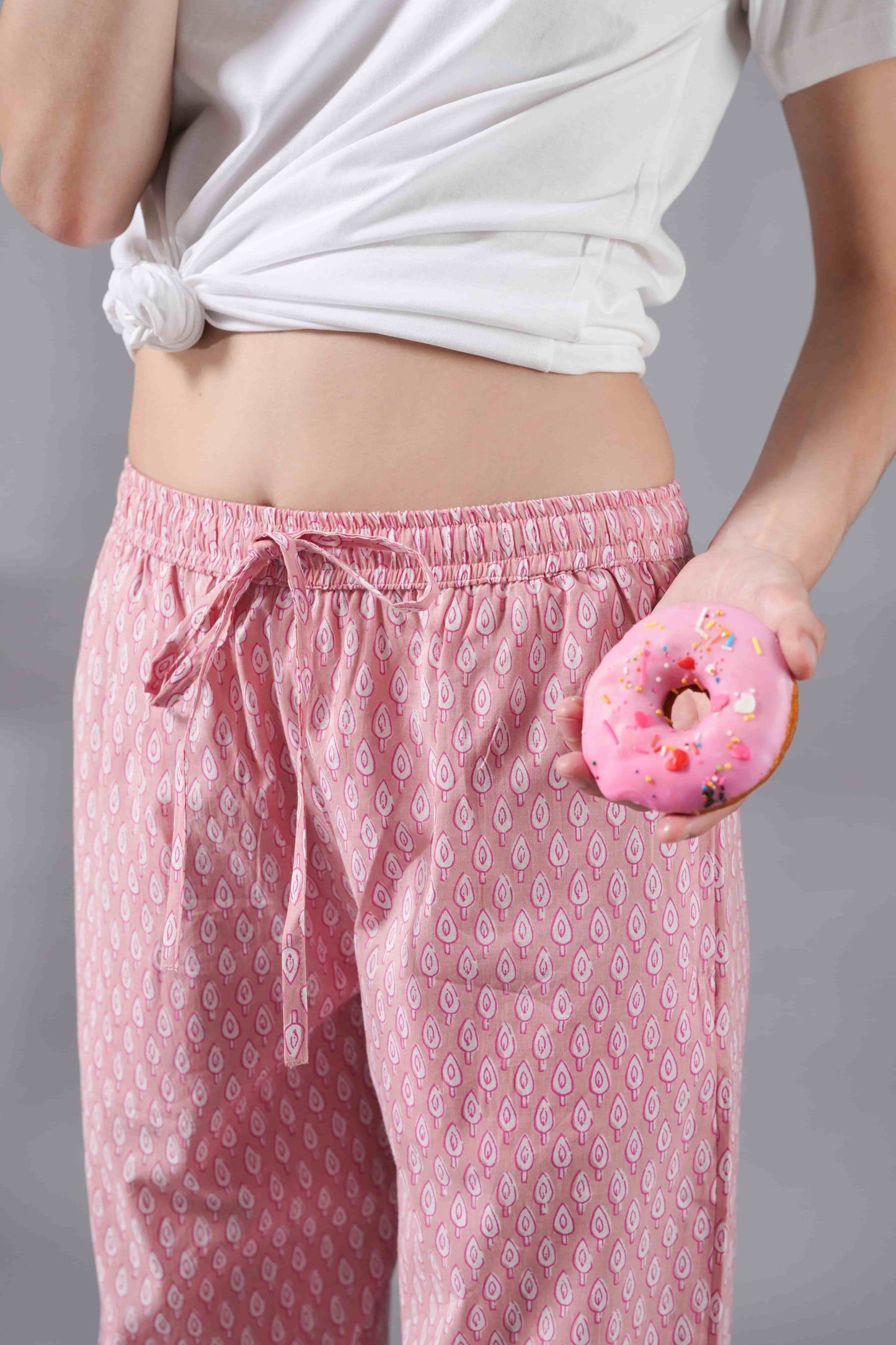 Cotton Pajama Pants Women - Blush Forest