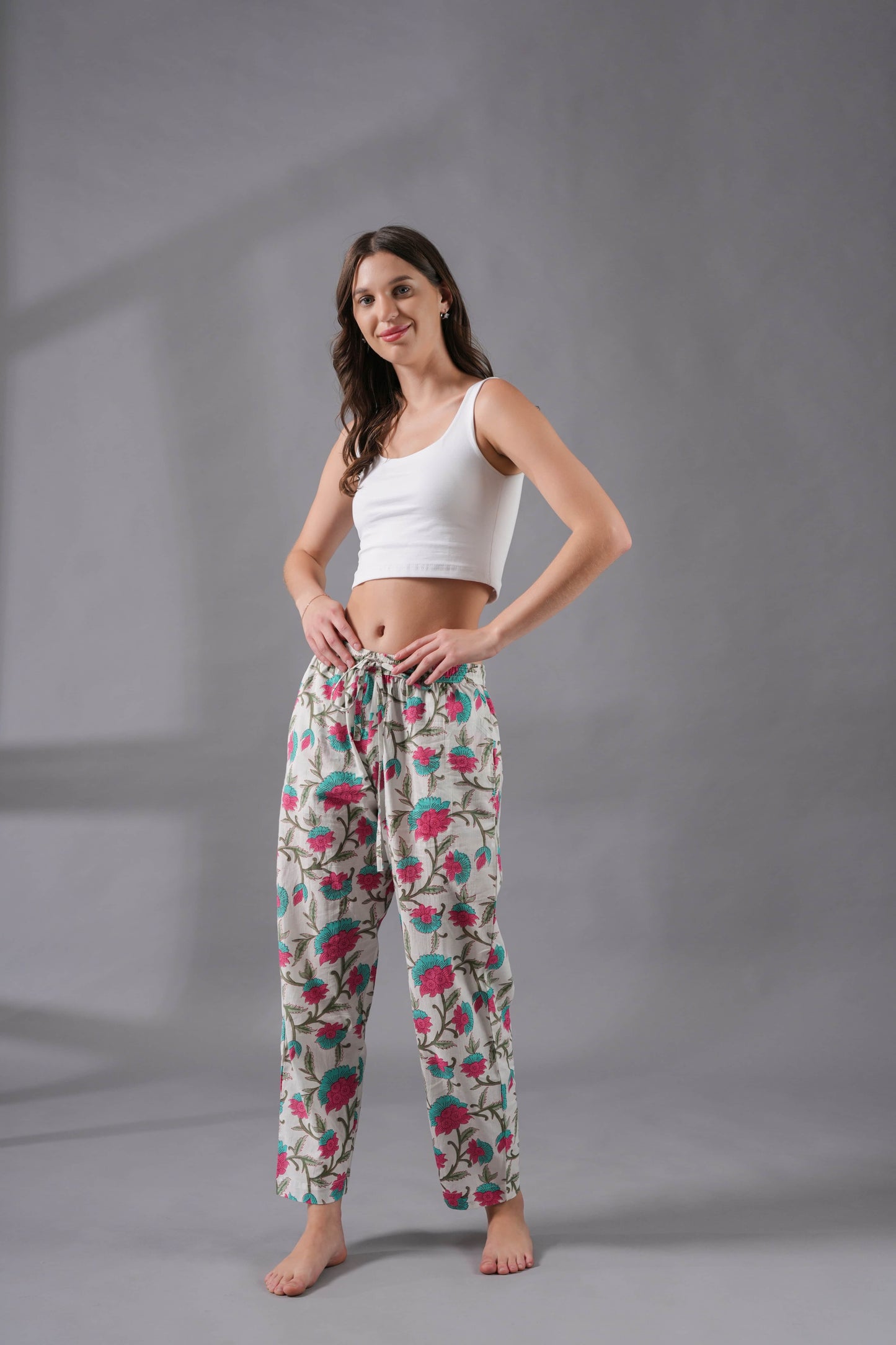 Cotton Pajama Pants Women - Fresh Bloom