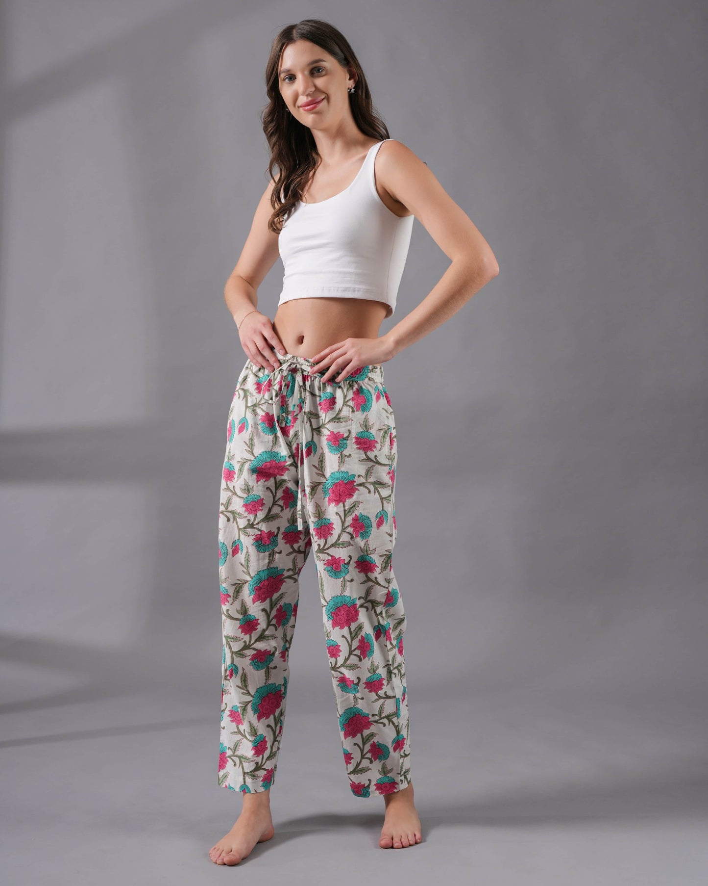 Cotton Pajama Pants Women - Fresh Bloom