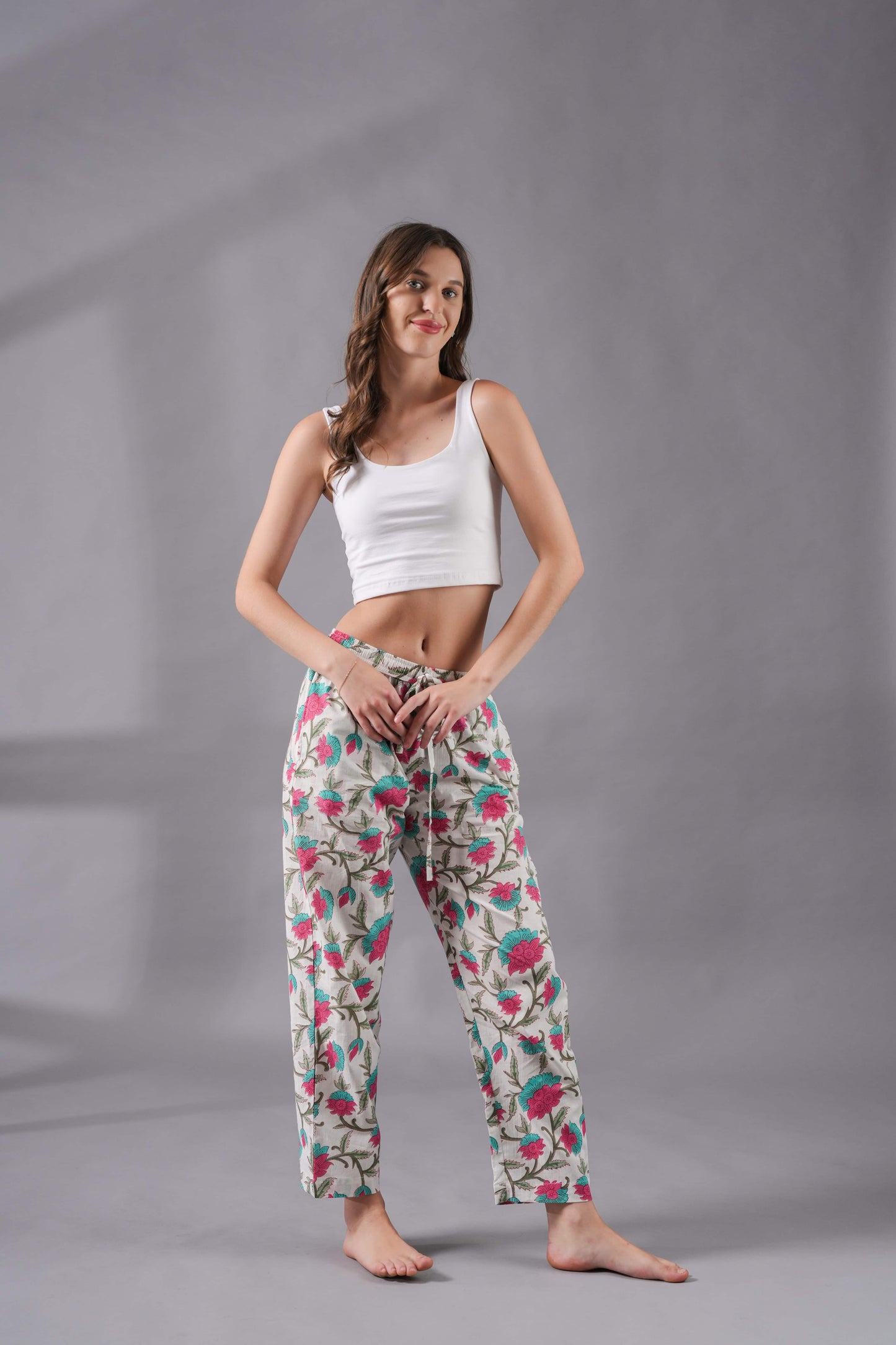 Cotton Pajama Pants Women - Fresh Bloom