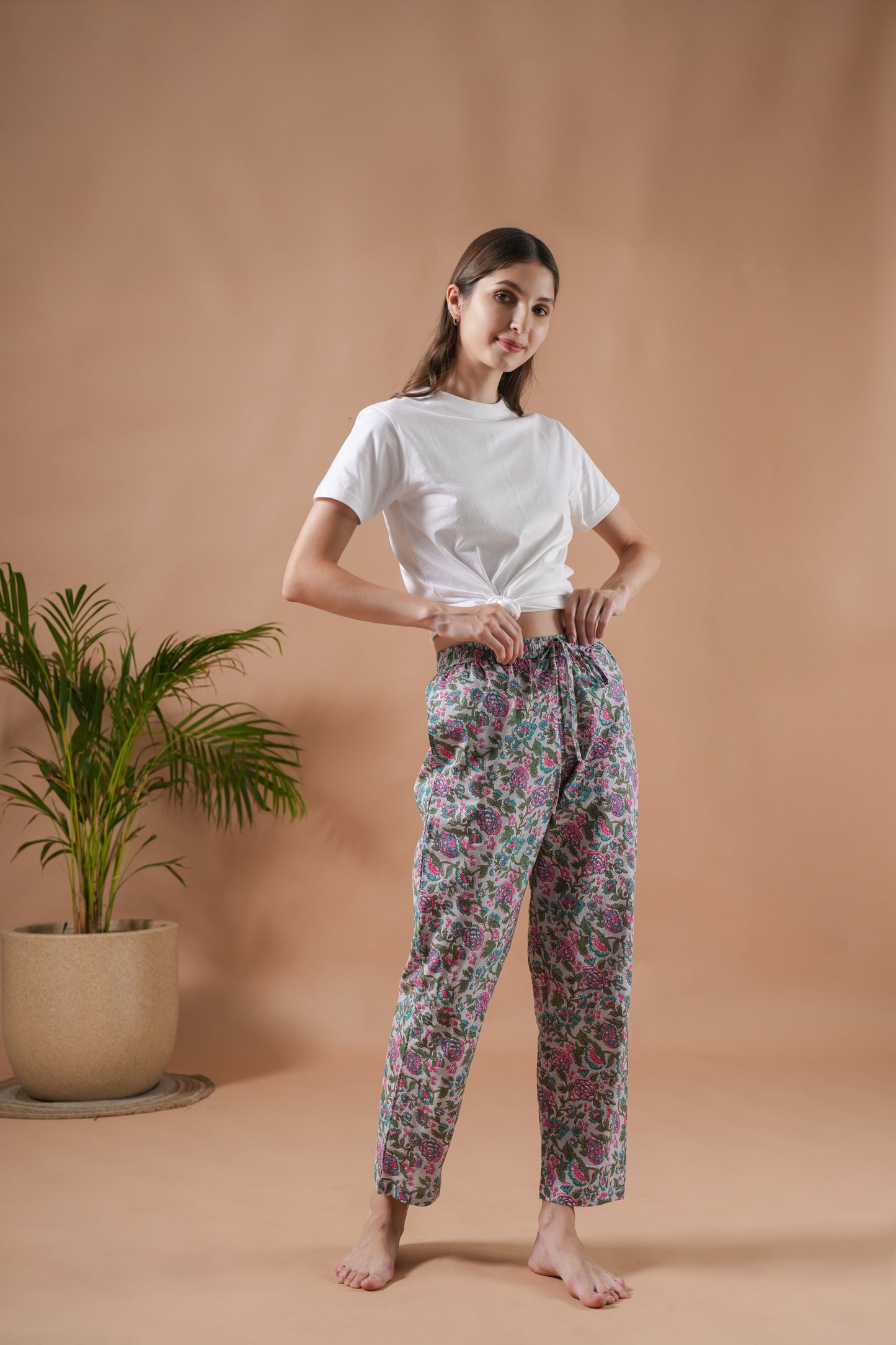Cotton Pajama Pants Women - Pretty Petals
