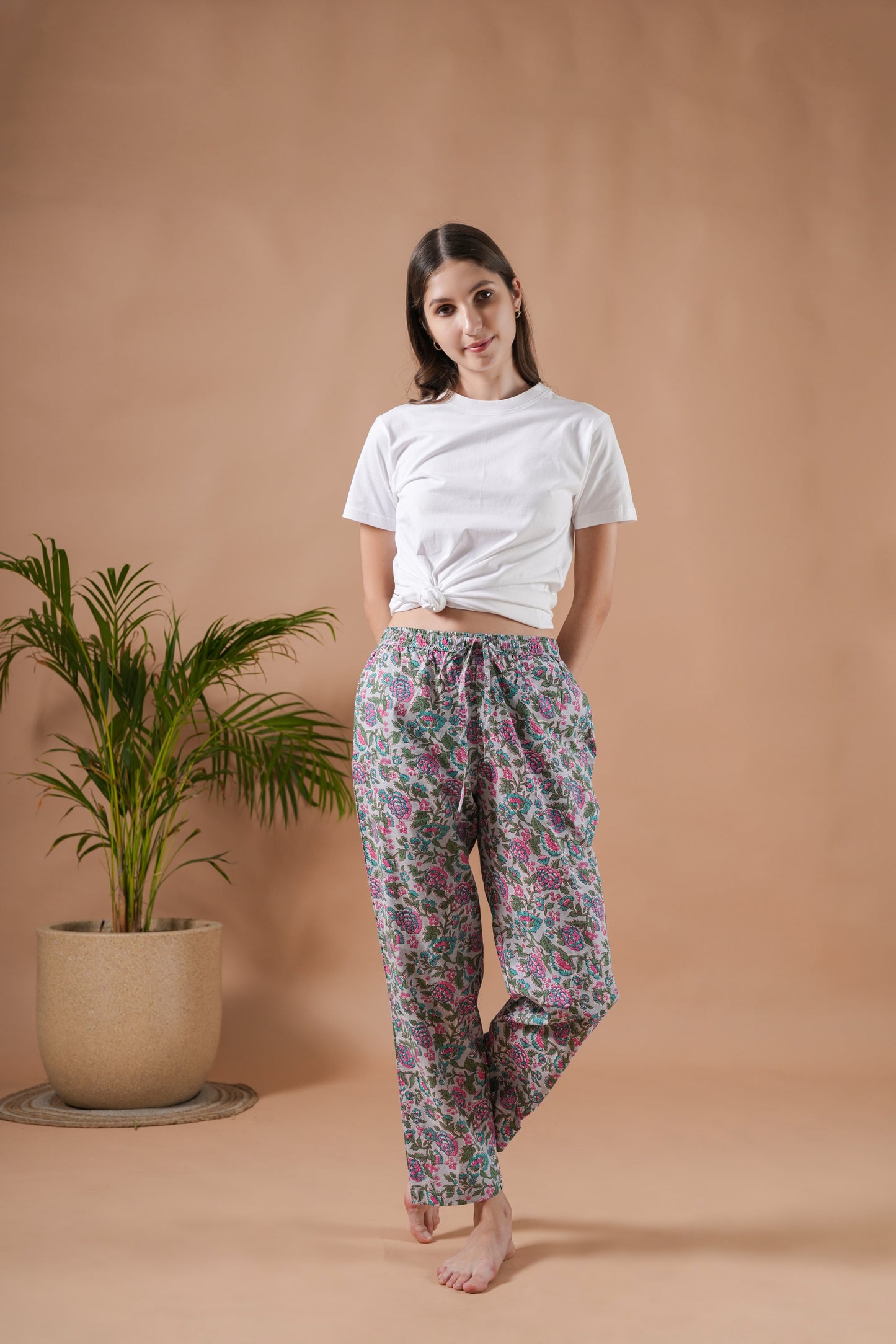 Cotton Pajama Pants Women - Pretty Petals