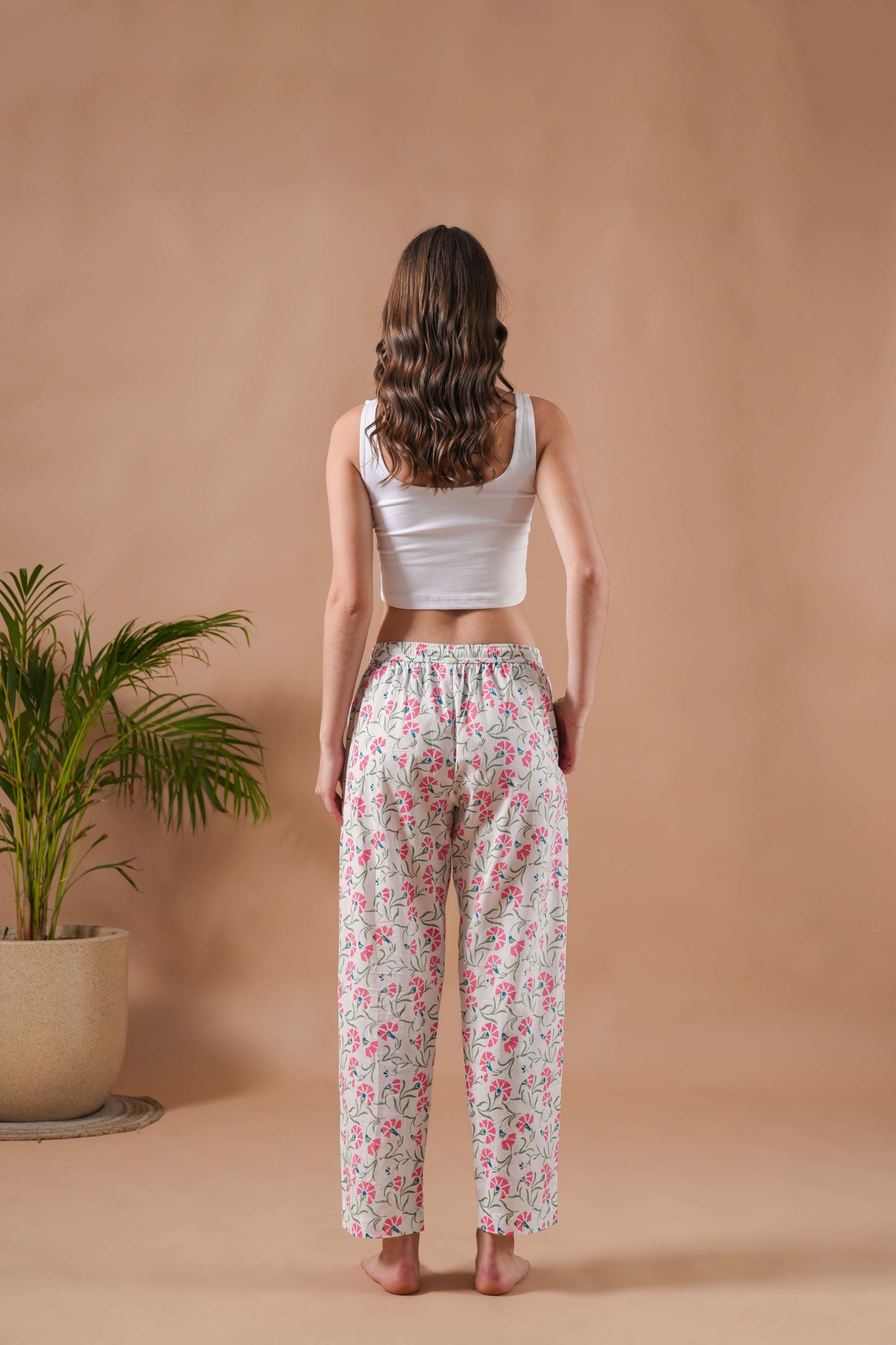 Cotton Pajama Pants Women - Peony Dream