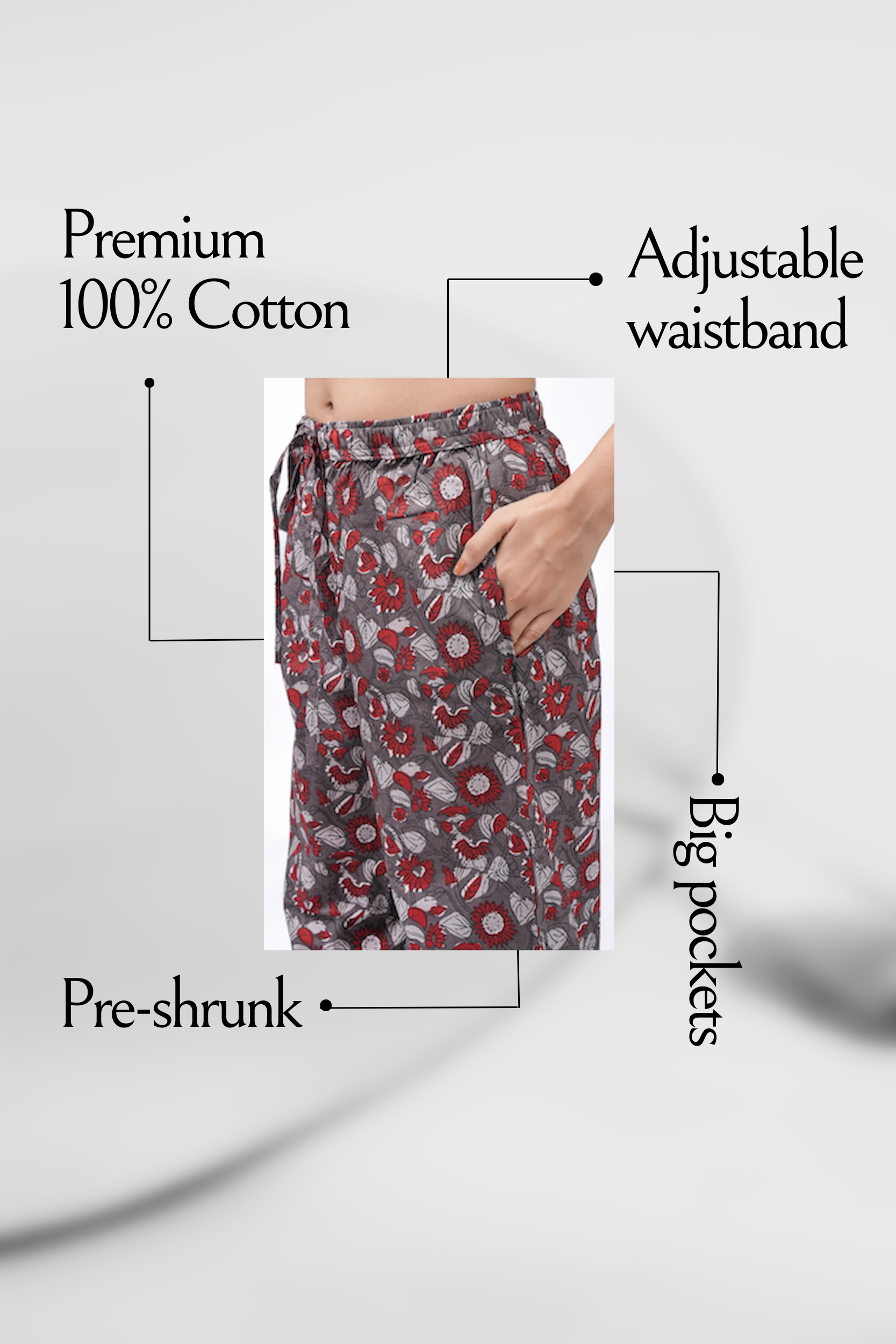 Cotton Pajama Pants Women - Cocoa Petals