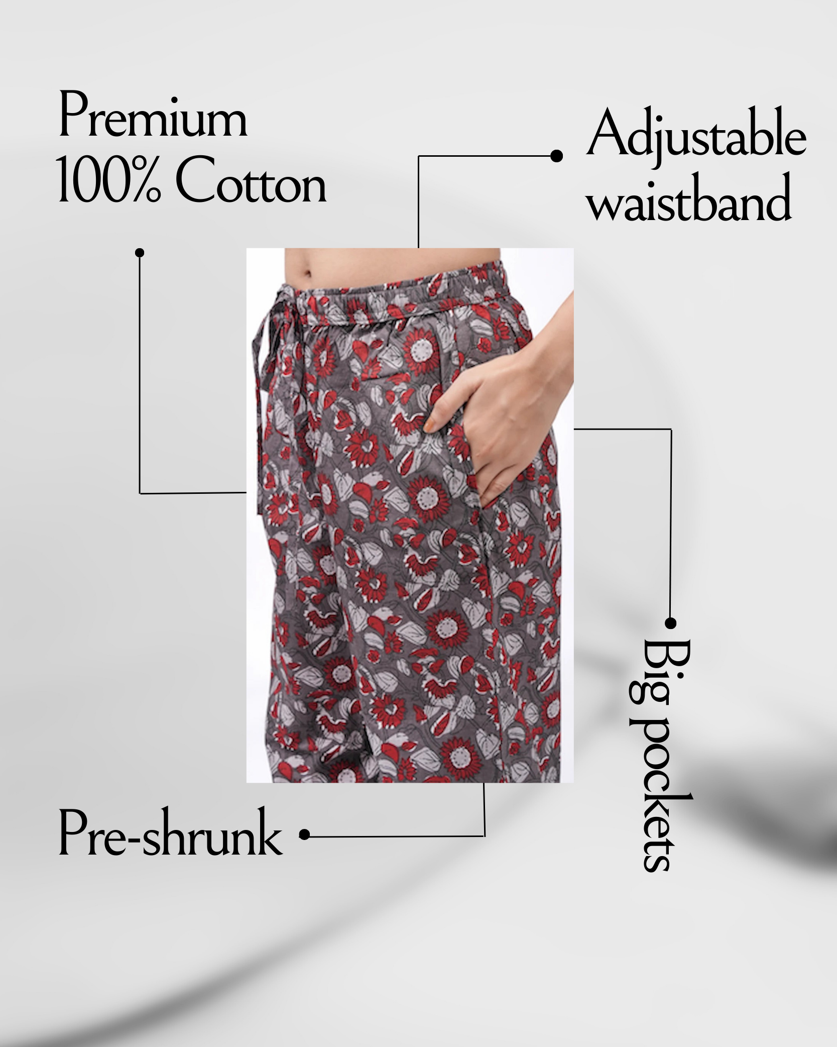 Cotton Pajama Pants Women - Cocoa Petals