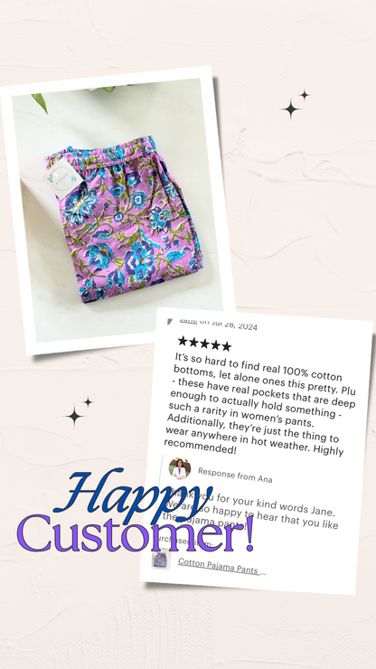 Modern floral lounge pants for women with an elastic waistband and breathable cotton fabric