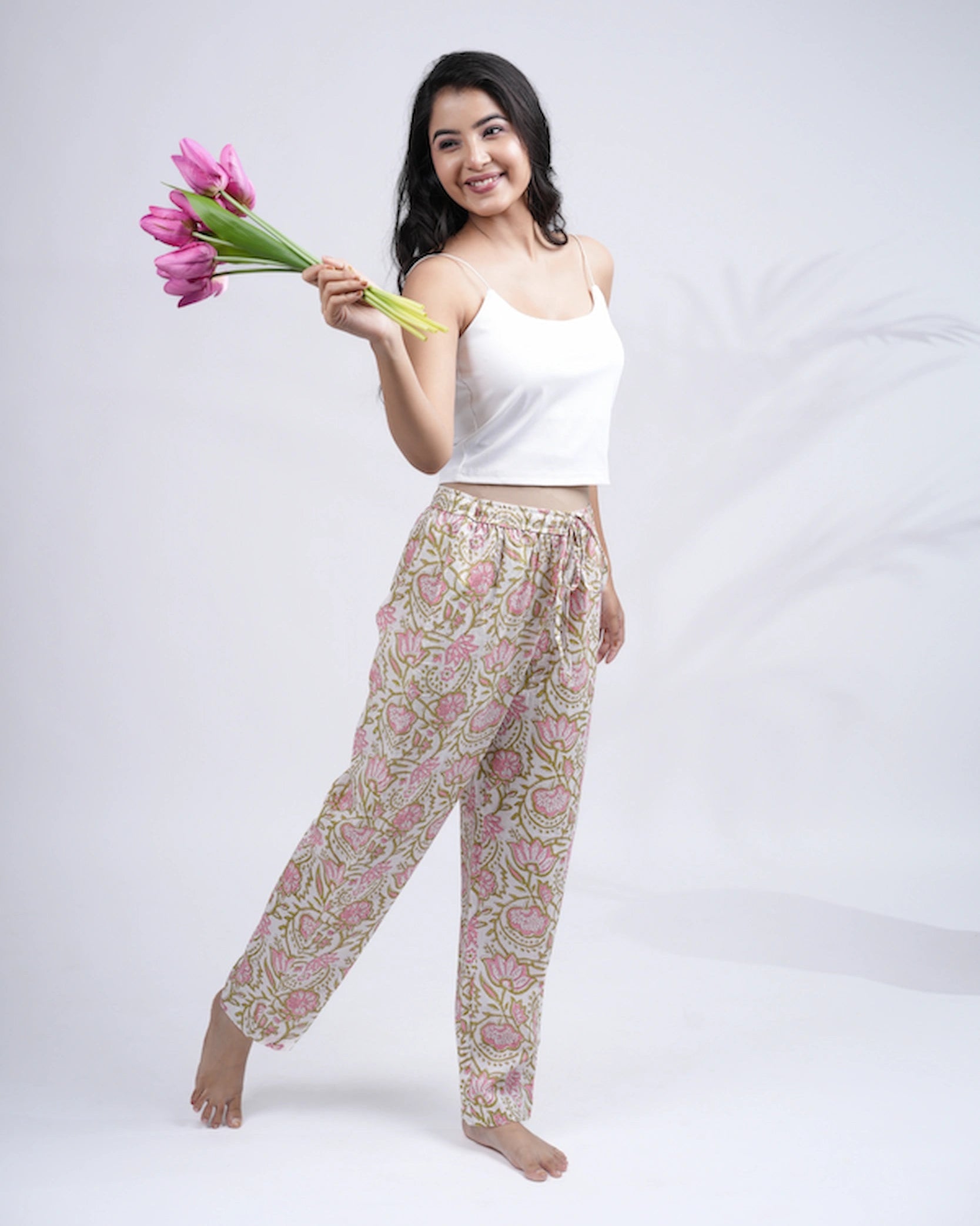 Pink Blossom Women Pajama Pant