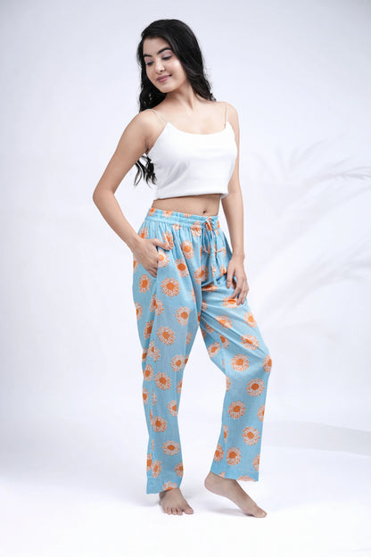 Cotton Pajama Pants Women - Coral Bloom