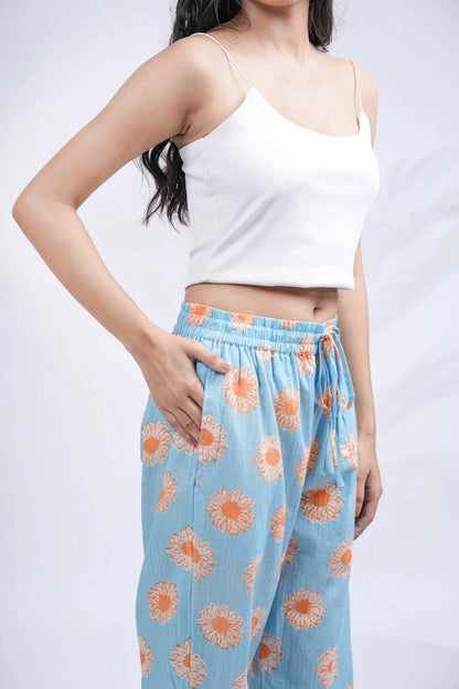 Cotton Pajama Pants Women - Coral Bloom