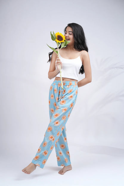 Cotton Pajama Pants Women - Coral Bloom