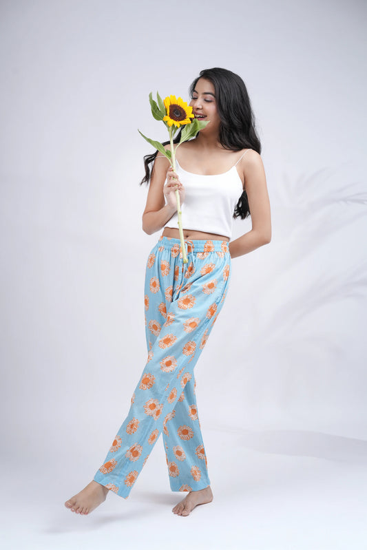 Cotton Pajama Pants Women - Coral Bloom