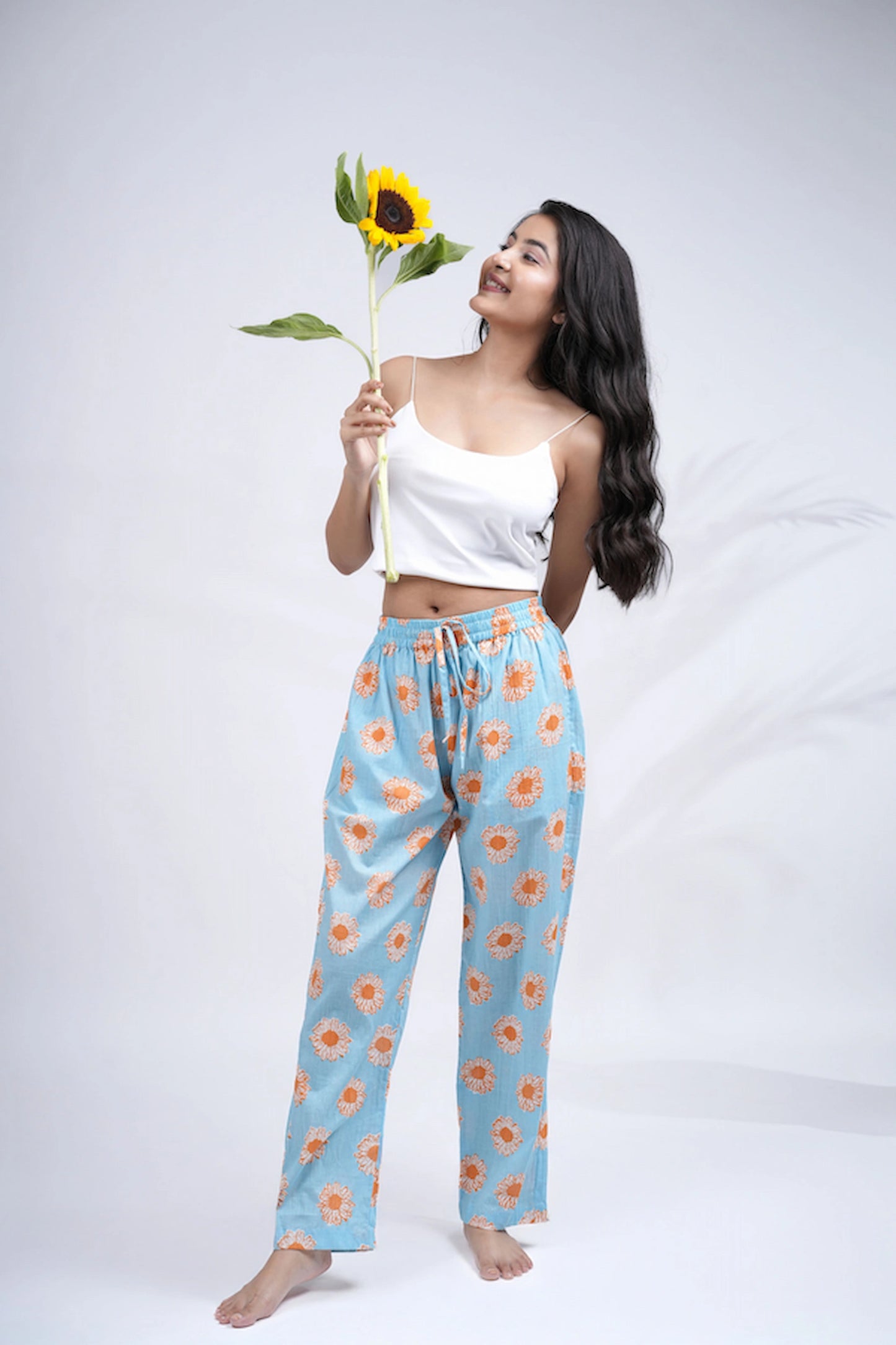 Cotton Pajama Pants Women - Coral Bloom