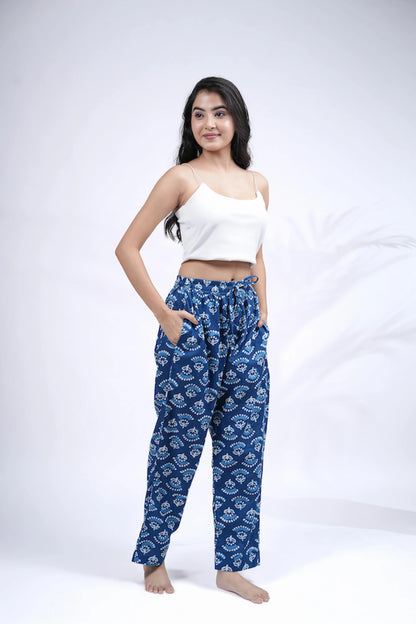 Cotton Pajama Pants Women - Moon Garden