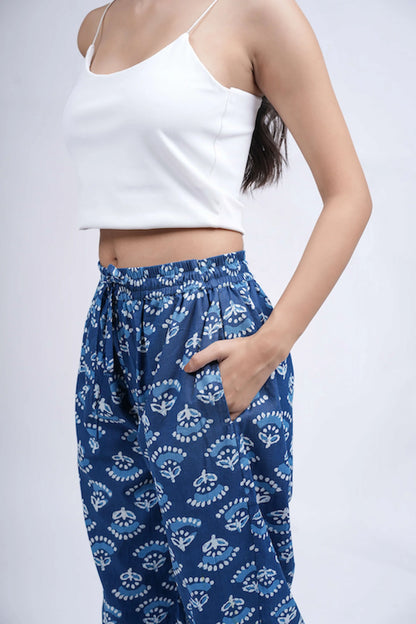 Cotton Pajama Pants Women - Moon Garden