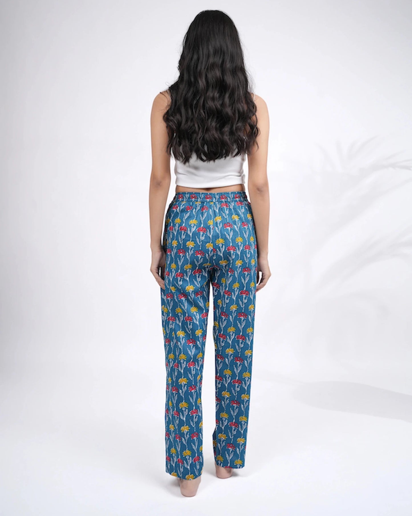 Cotton Pajama Pants Women - Dusky Garden