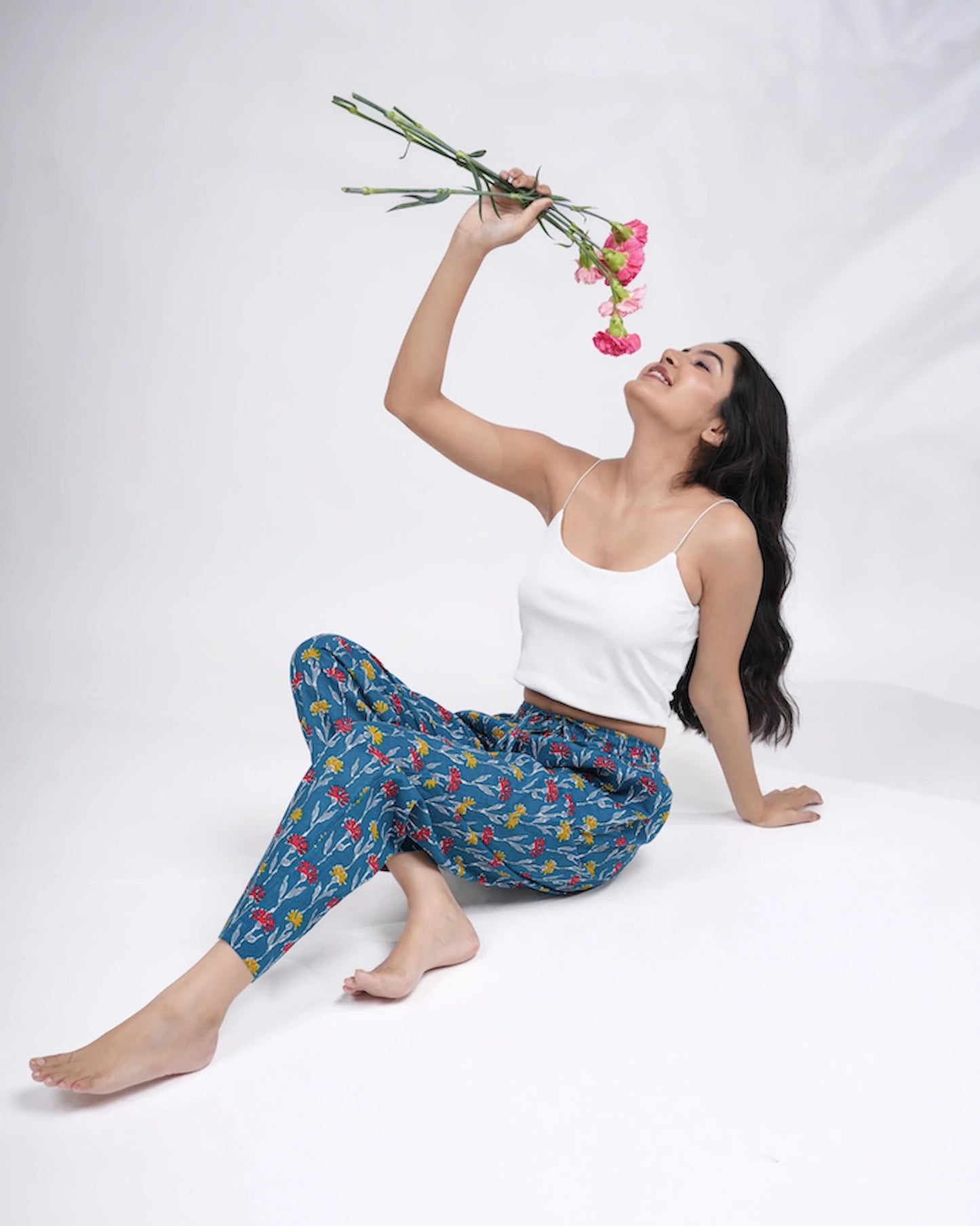 Cotton Pajama Pants Women - Dusky Garden