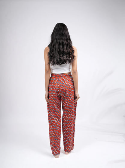 Cotton Pajama Pants Women - Crimson Charm