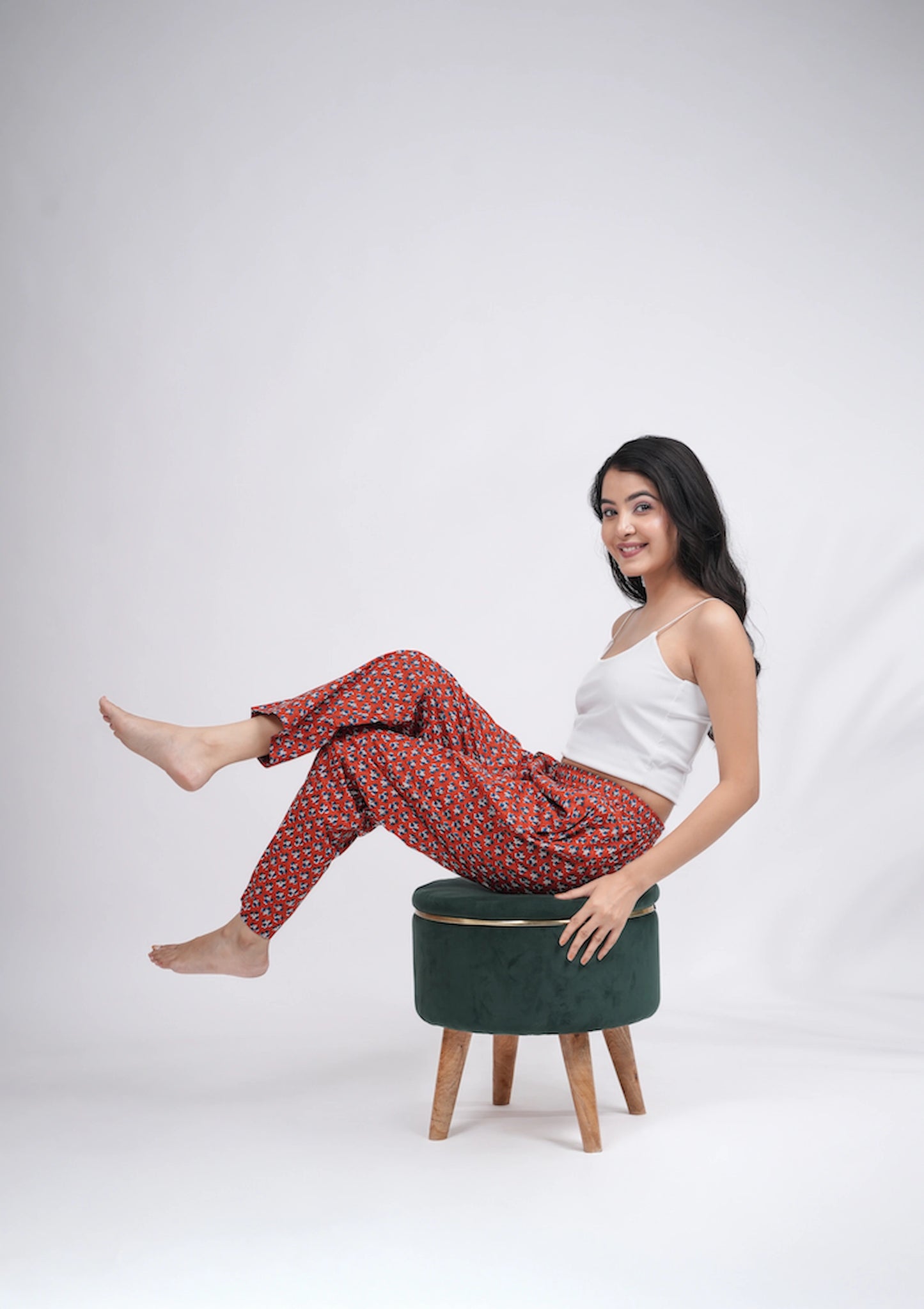Cotton Pajama Pants Women - Crimson Charm