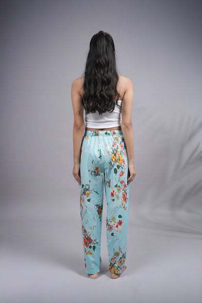 Cotton Pajama Pants Women - Cyan Crush