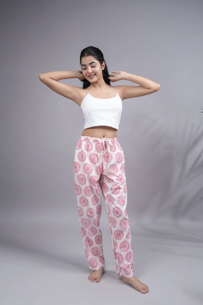 Cotton Pajama Pants Women - Soft Blush