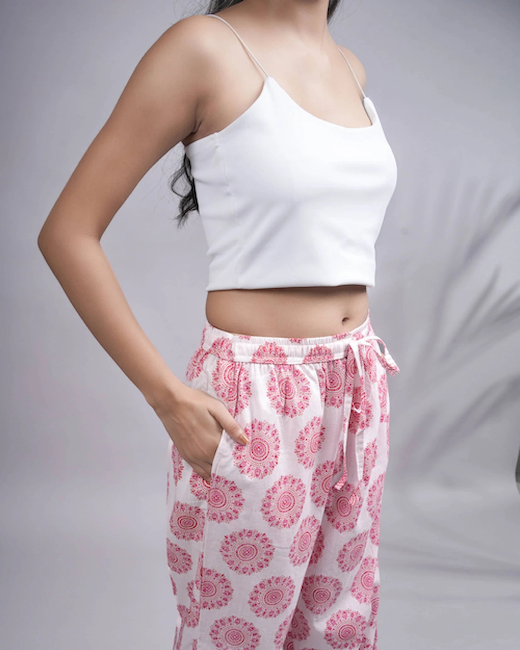 Cotton Pajama Pants Women - Soft Blush