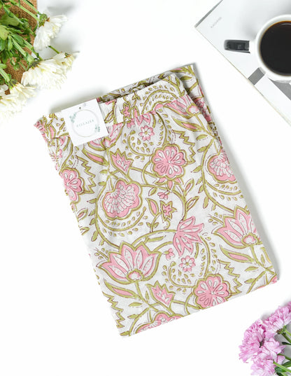 Cotton Pajama Pants Women - Pink Blossom