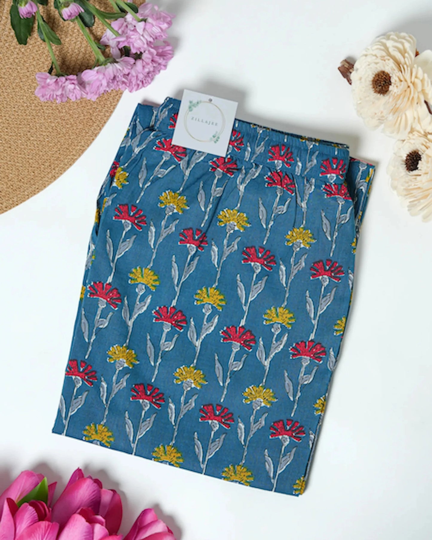 Cotton Pajama Pants Women - Dusky Garden