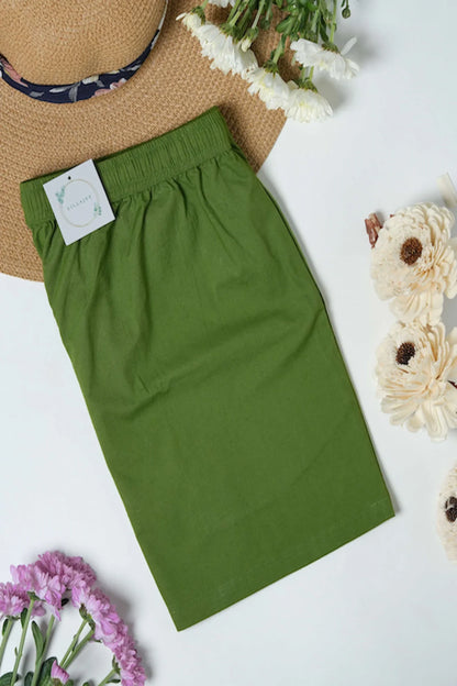 Cotton Poplin Shorts Women - Forest Green