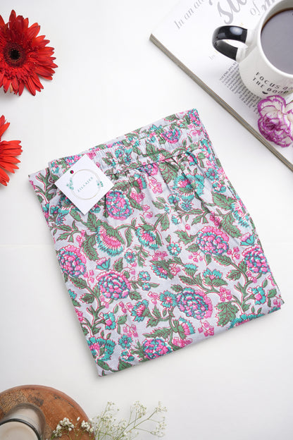 Cotton Pajama Pants Women - Pretty Petals
