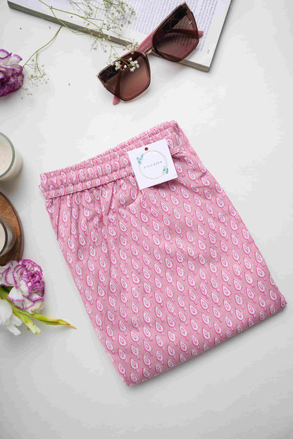 Cotton Pajama Pants Women - Blush Forest