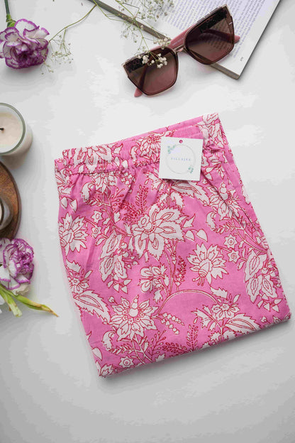 Cotton Pajama Pants Women - Floral Fantasy