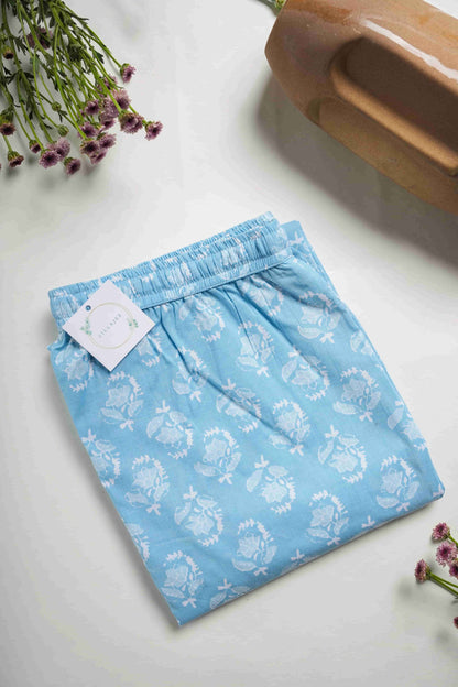 Cotton Pajama Pants Women - Frosted Flora