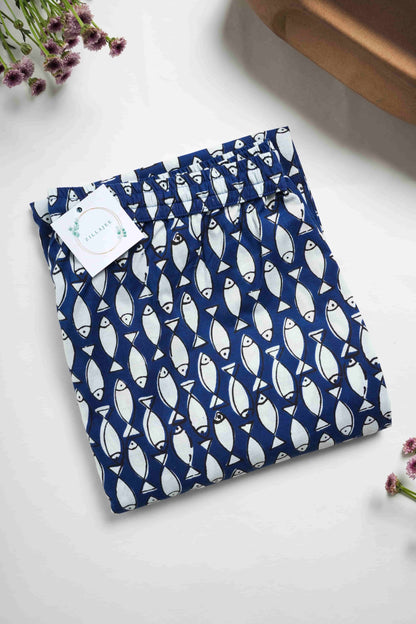 Cotton Pajama Pants Women - Midnight Swim