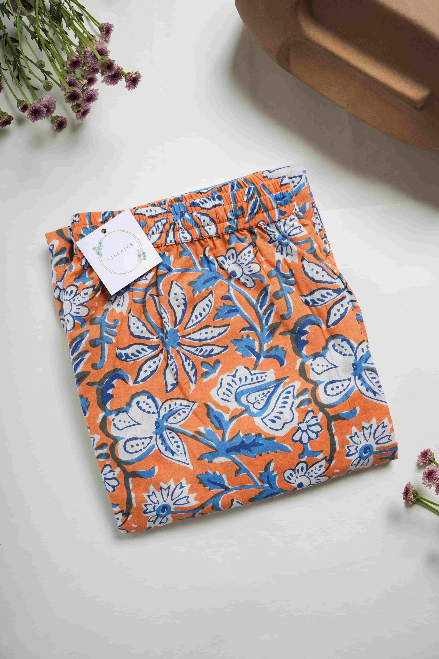 Cotton Pajama Pants Women - Vibrant Vines