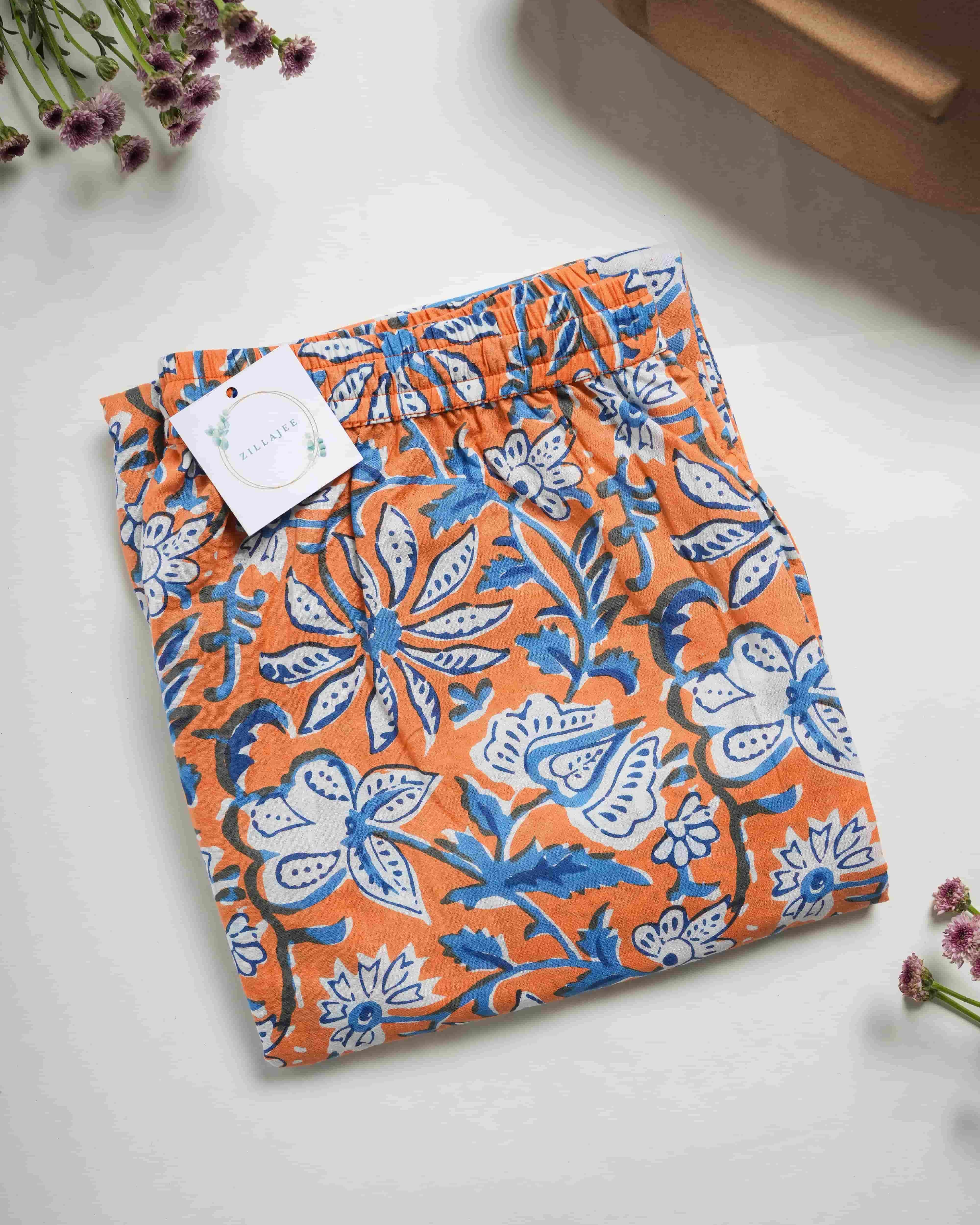 Cotton Pajama Pants Women - Vibrant Vines