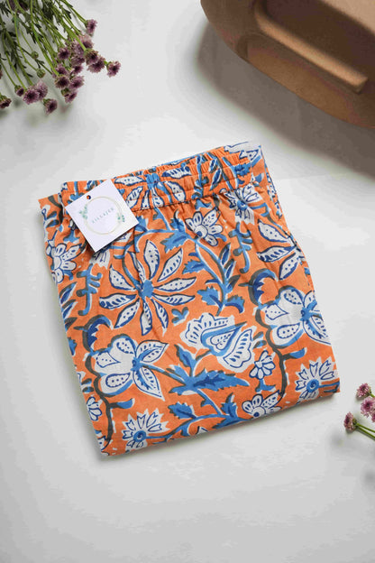 Cotton Pajama Pants Women - Vibrant Vines