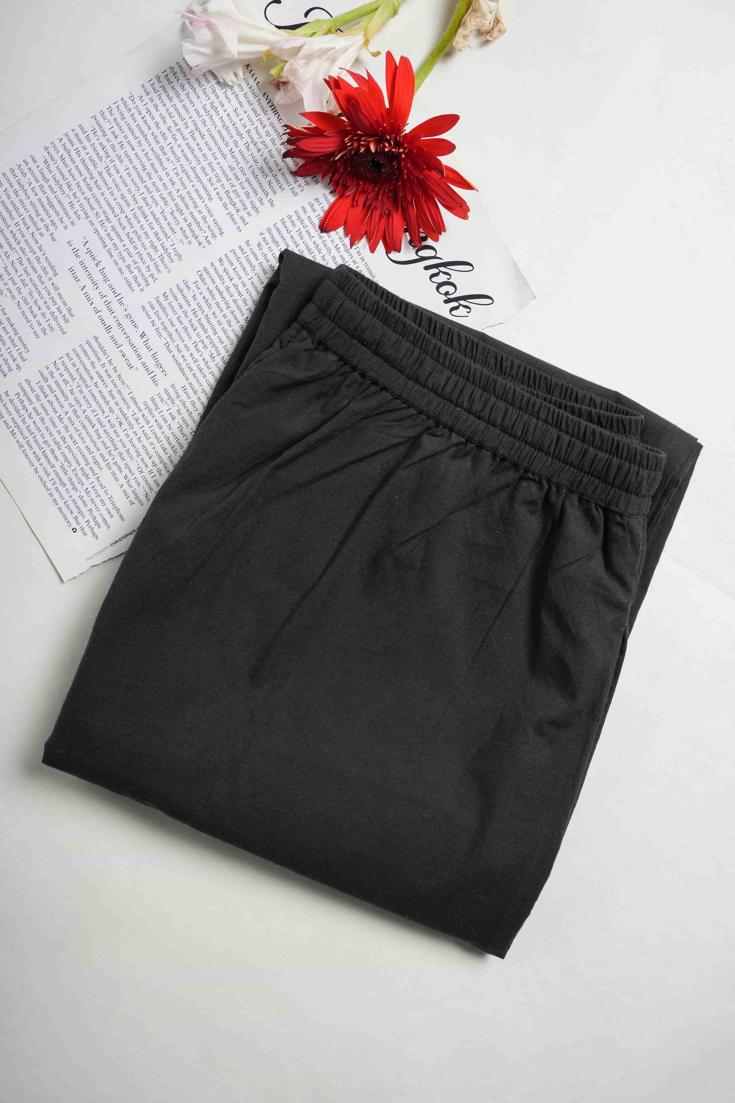 Cotton Poplin Lounge Pants Women - Black