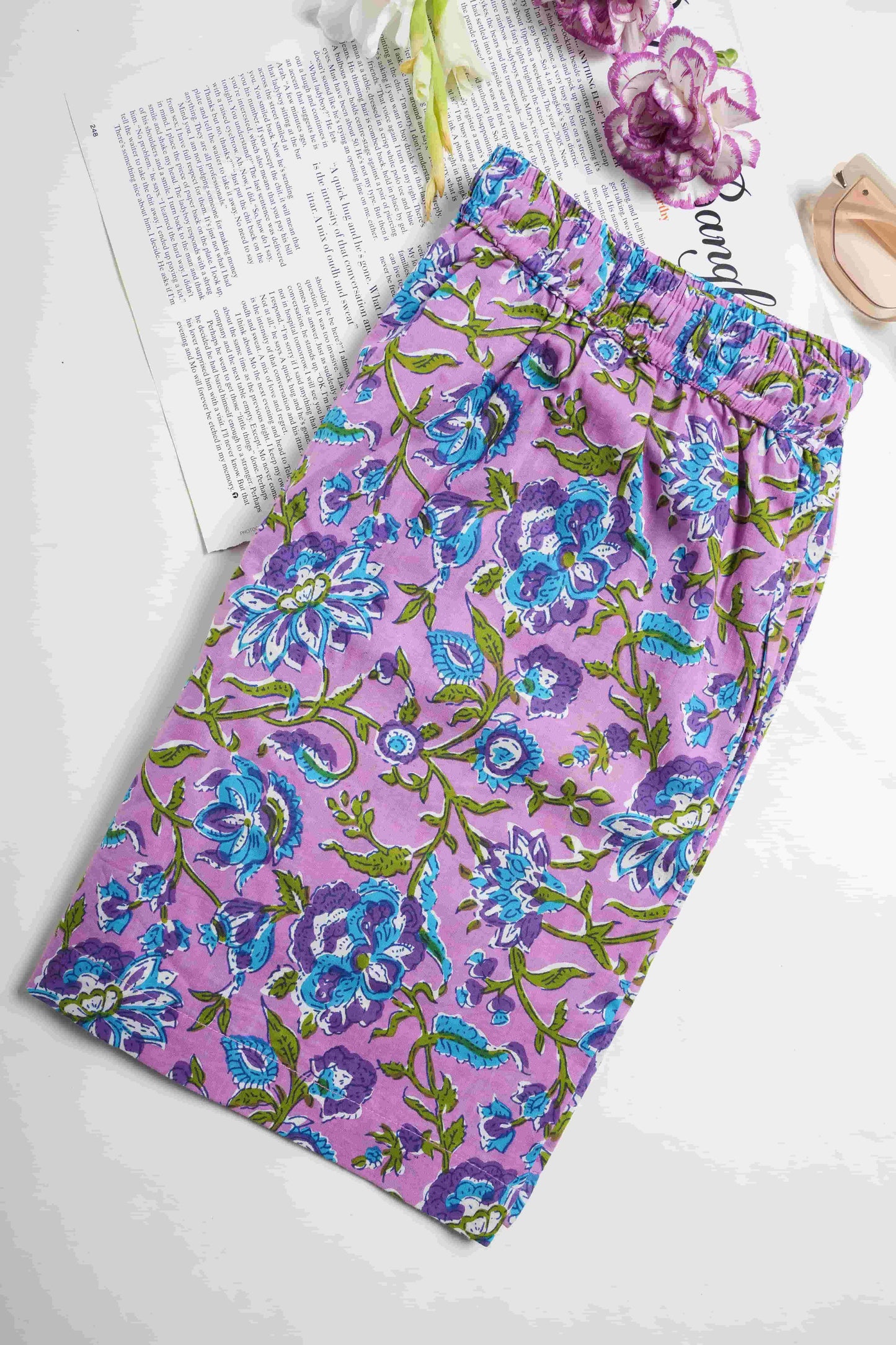 Cotton Pajama Shorts Women - Mystic Lavender