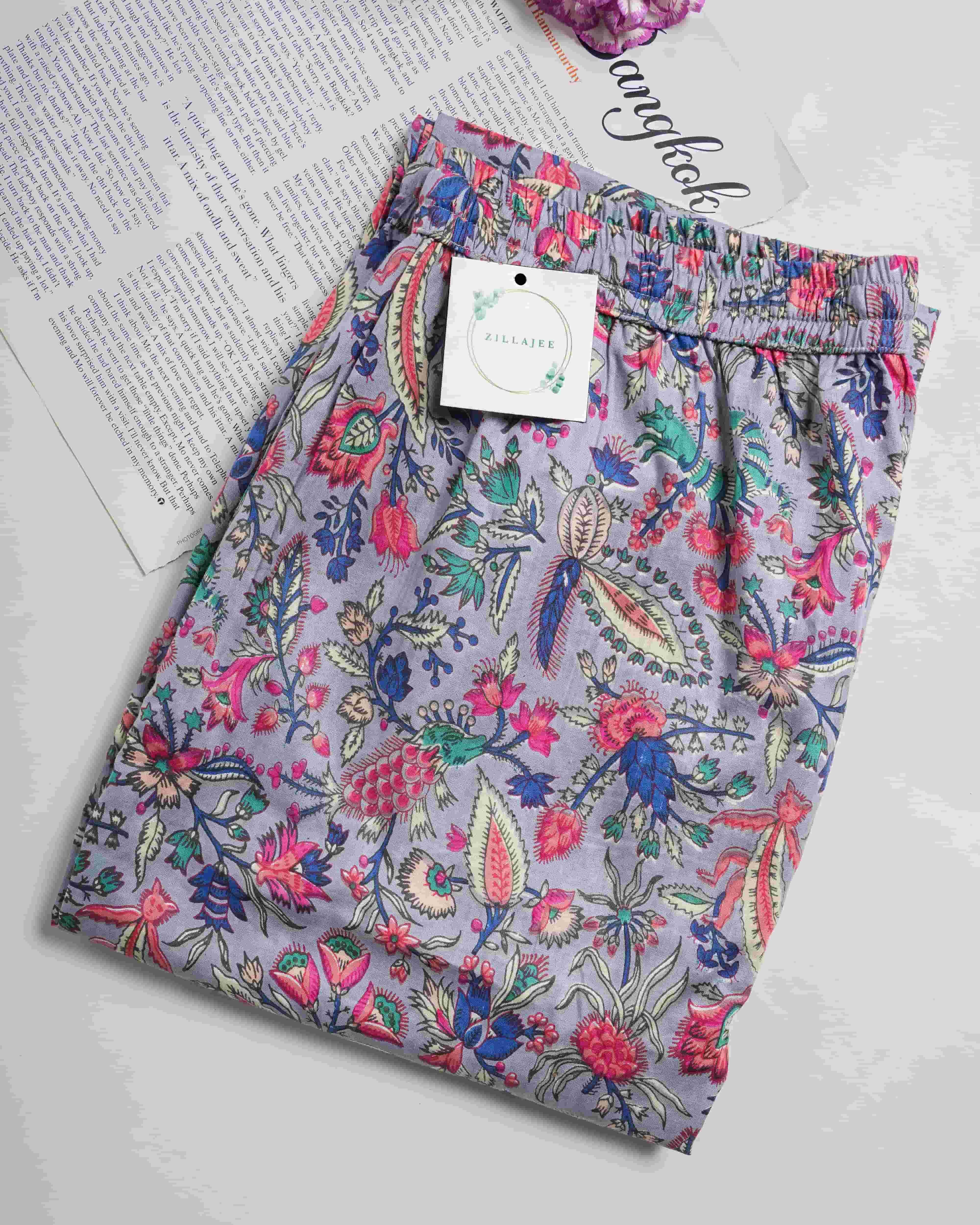 Cotton Pajama Shorts Women - Gray Splendor