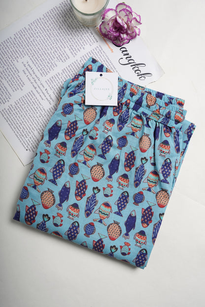 Cotton Pajama Pants Women - Marine Melodies