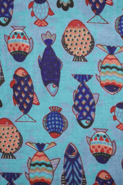 Blue Fish Printed Pajama