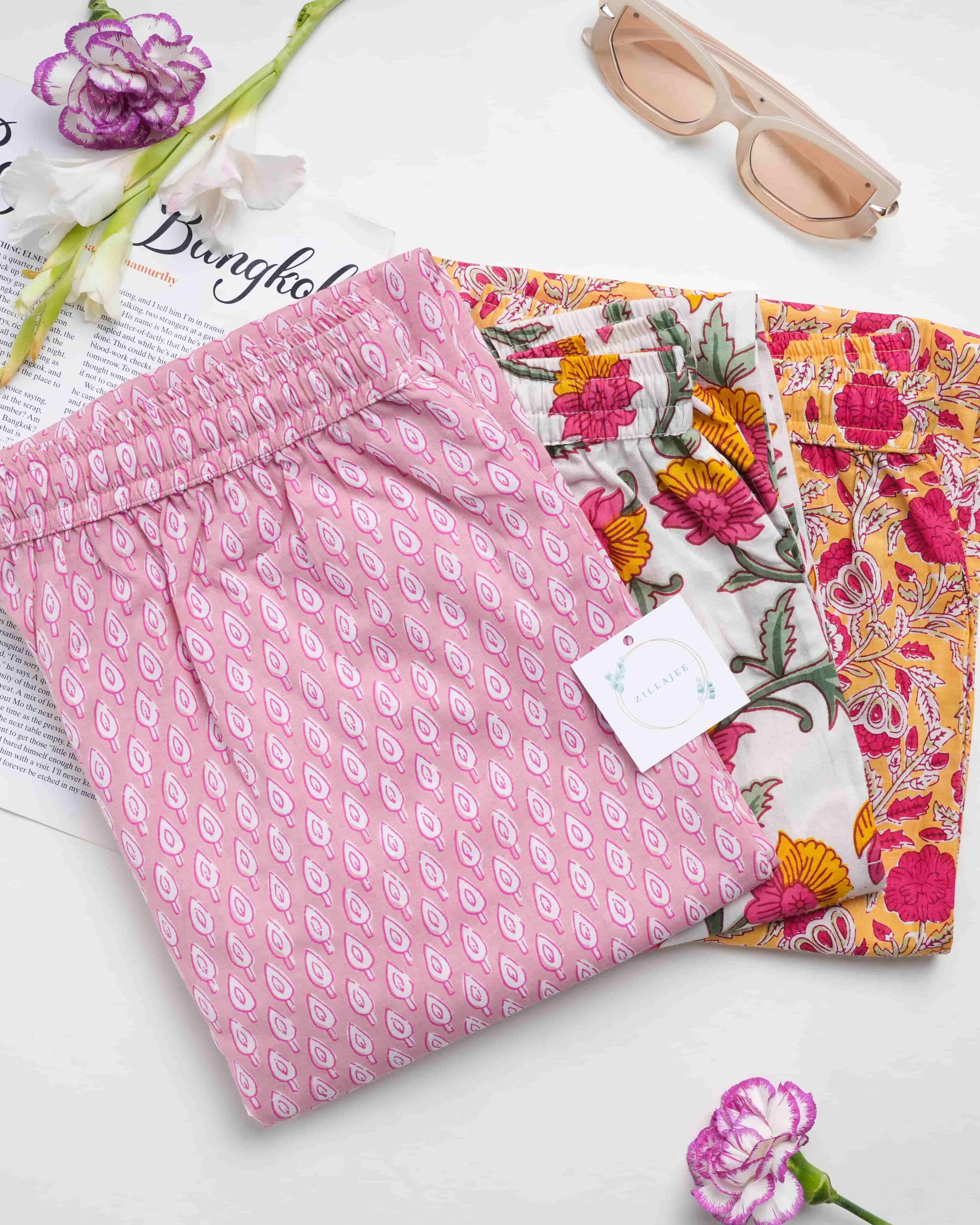 Three Patterned Cotton Pajama