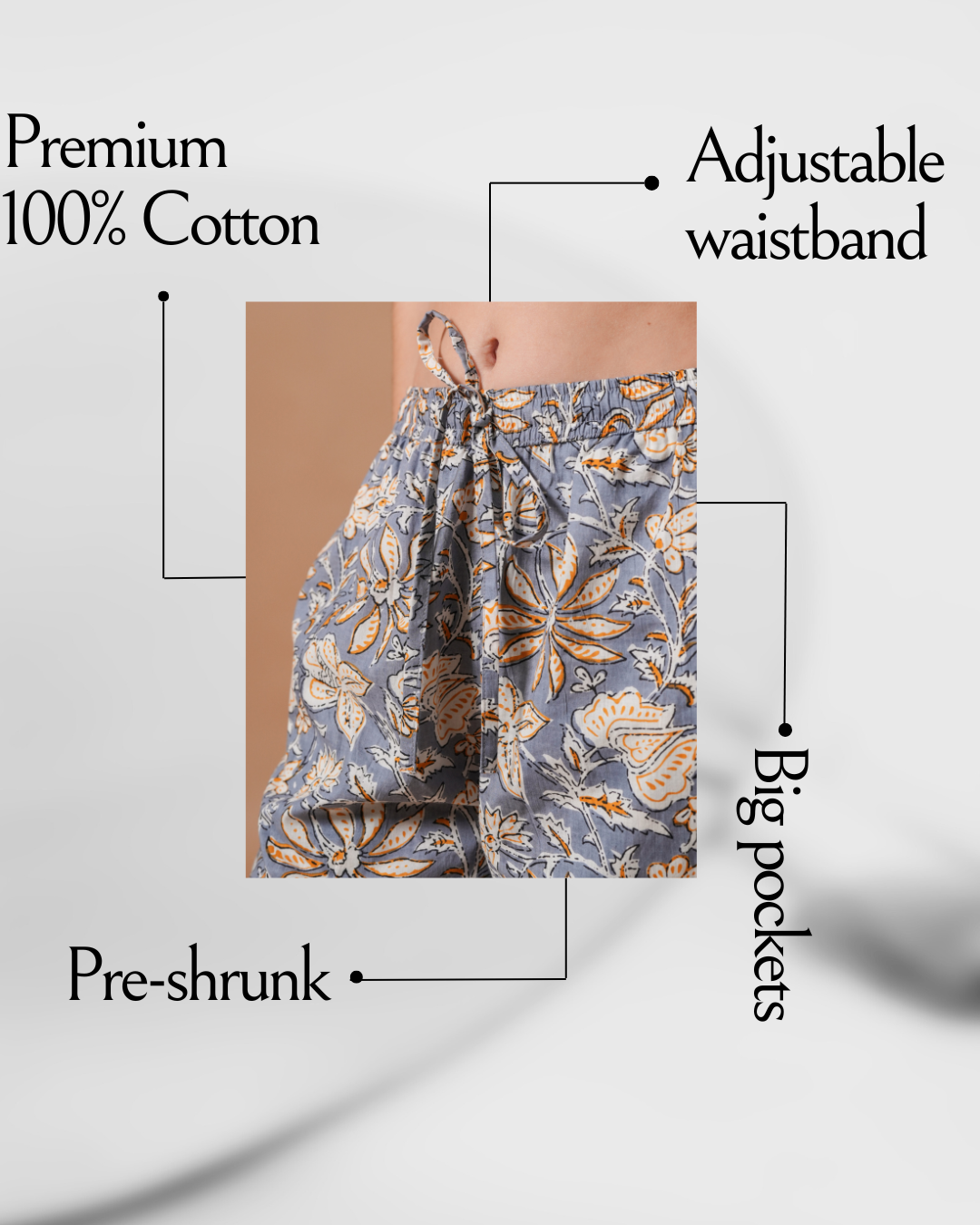 Cotton Pajama Pants Women - Earthy Elegance