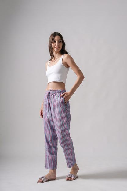 Cotton Pajama Pants Women - Pink Horizon