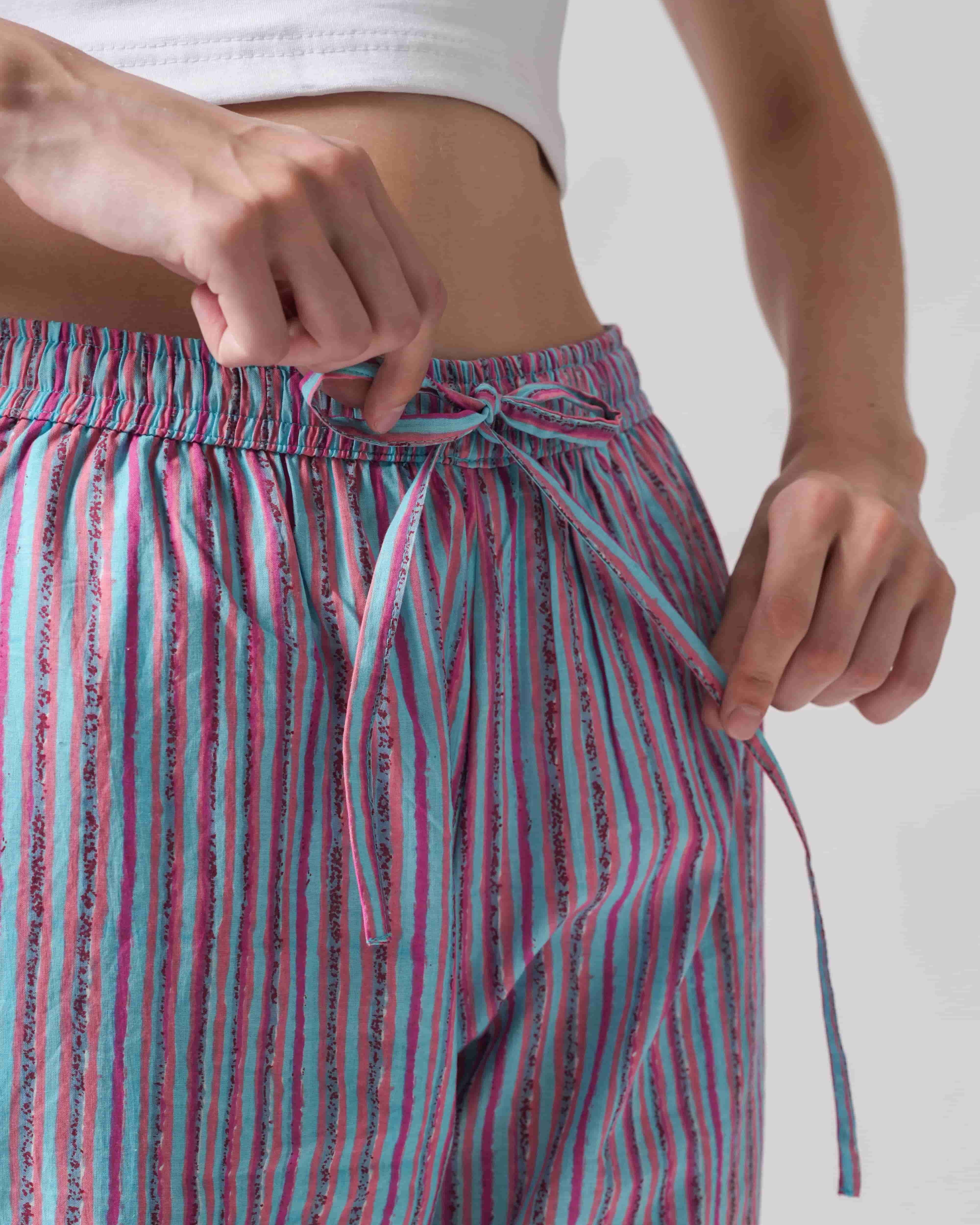 Cotton Pajama Pants Women - Pink Horizon