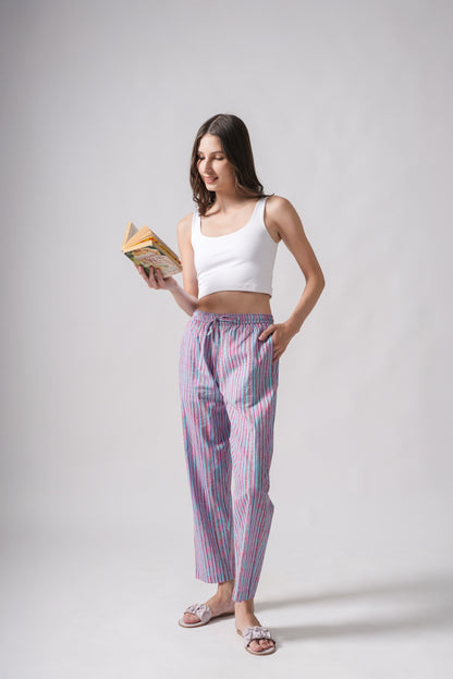 Cotton Pajama Pants Women - Pink Horizon