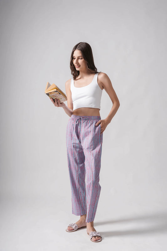 Cotton Pajama Pants Women - Pink Horizon